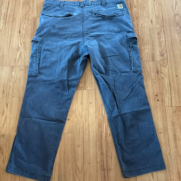 Carhartt Cargo Pants Men 40x30 (38x27) Gray Relaxed Fit Rugged Work Jeans - Picture 5 of 8